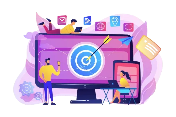 Digital Marketing Specialist in Dubai UAE performance marketing strategy with target and social media icons