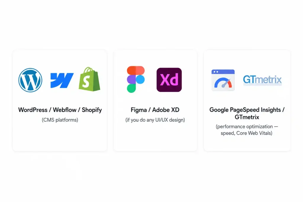Web development tools used by a freelance digital marketing analyst and web developer in Ernakulam